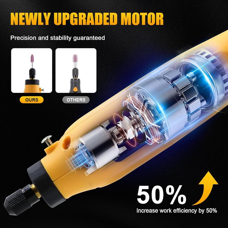 APATB Cordless Rotary Tool Kit for DEWALT 20V Max Battery, 6-Speed with 25 Accessories, Multi-Purpose Power Rotary Tool for Sanding, Polishing, Drilling, Etching, Engraving, DIY Crafts (No Battery) - Image 3